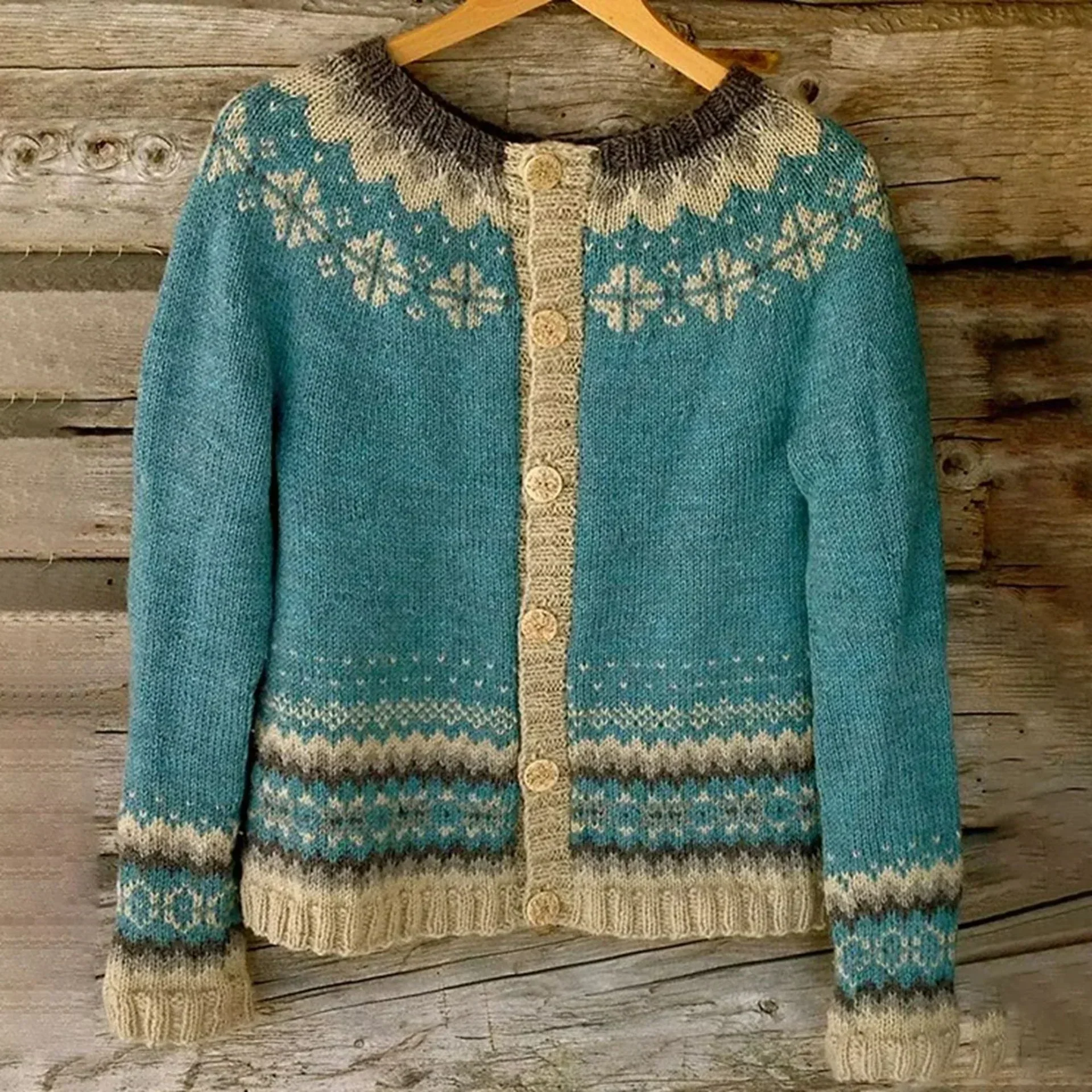 Eugenie | Cardigan motif nordique pour femme | Tendance - Image 2