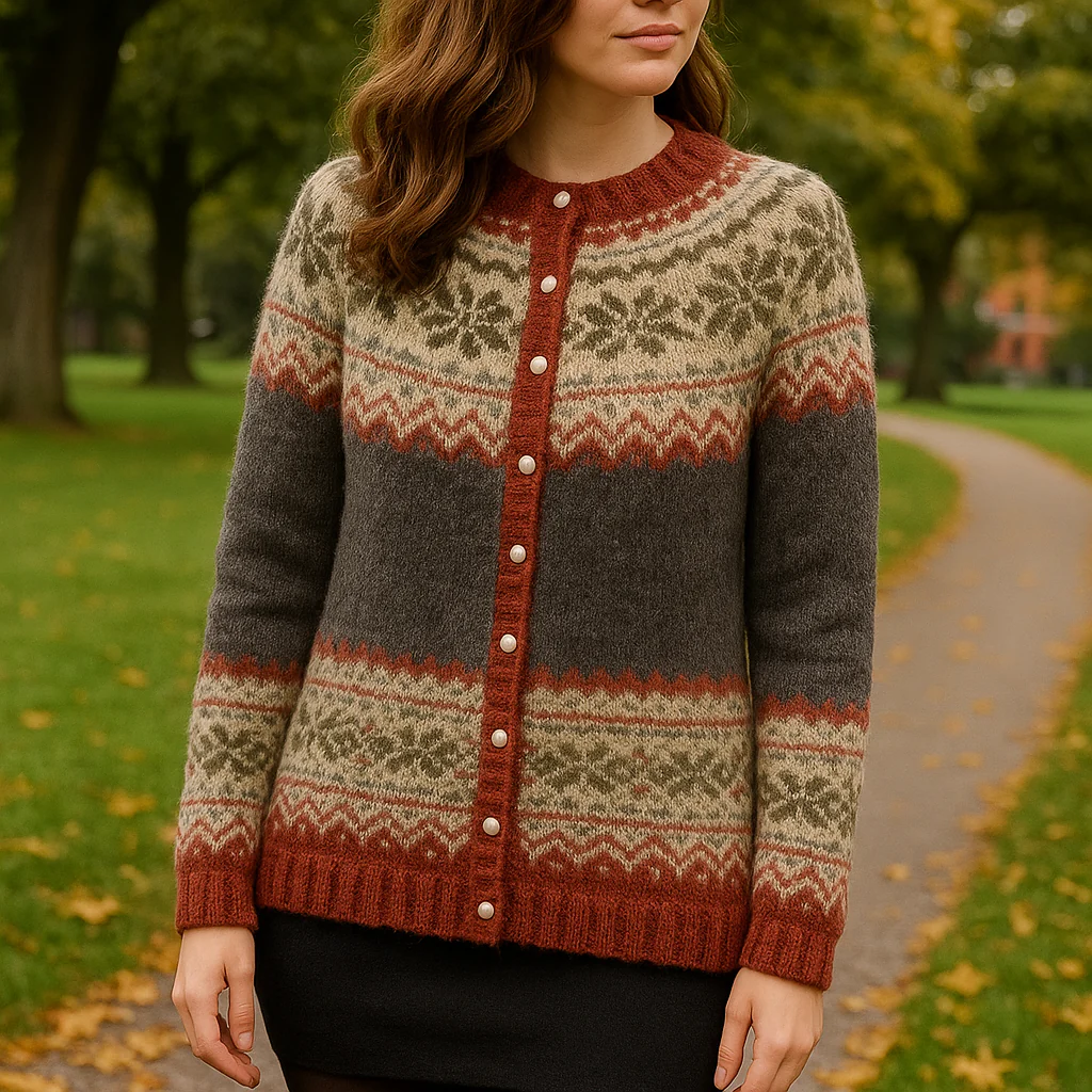 Eugenie | Cardigan motif nordique pour femme | Tendance - Image 3