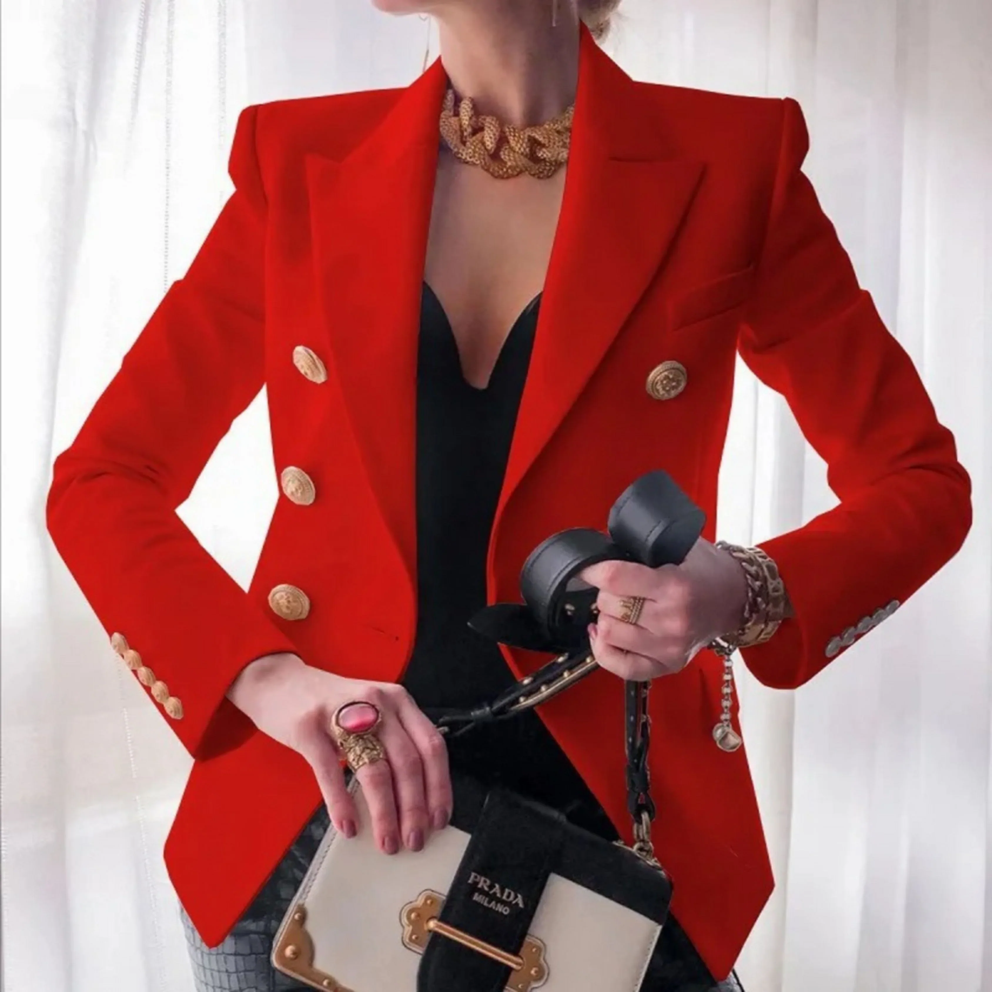 Femmes Blazer à Boutons Dorés | Style Raffiné - Image 5