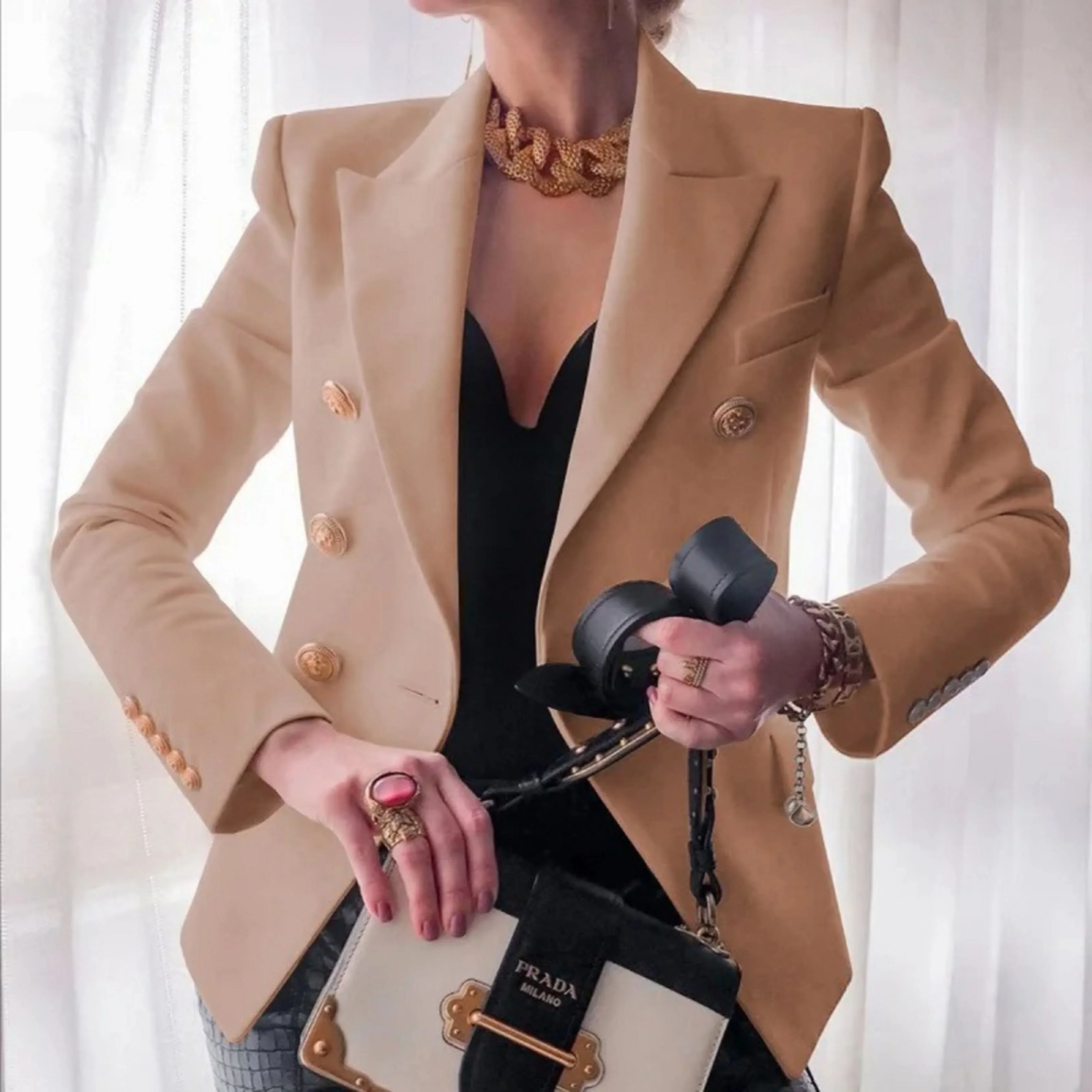 Femmes Blazer à Boutons Dorés | Style Raffiné - Image 7