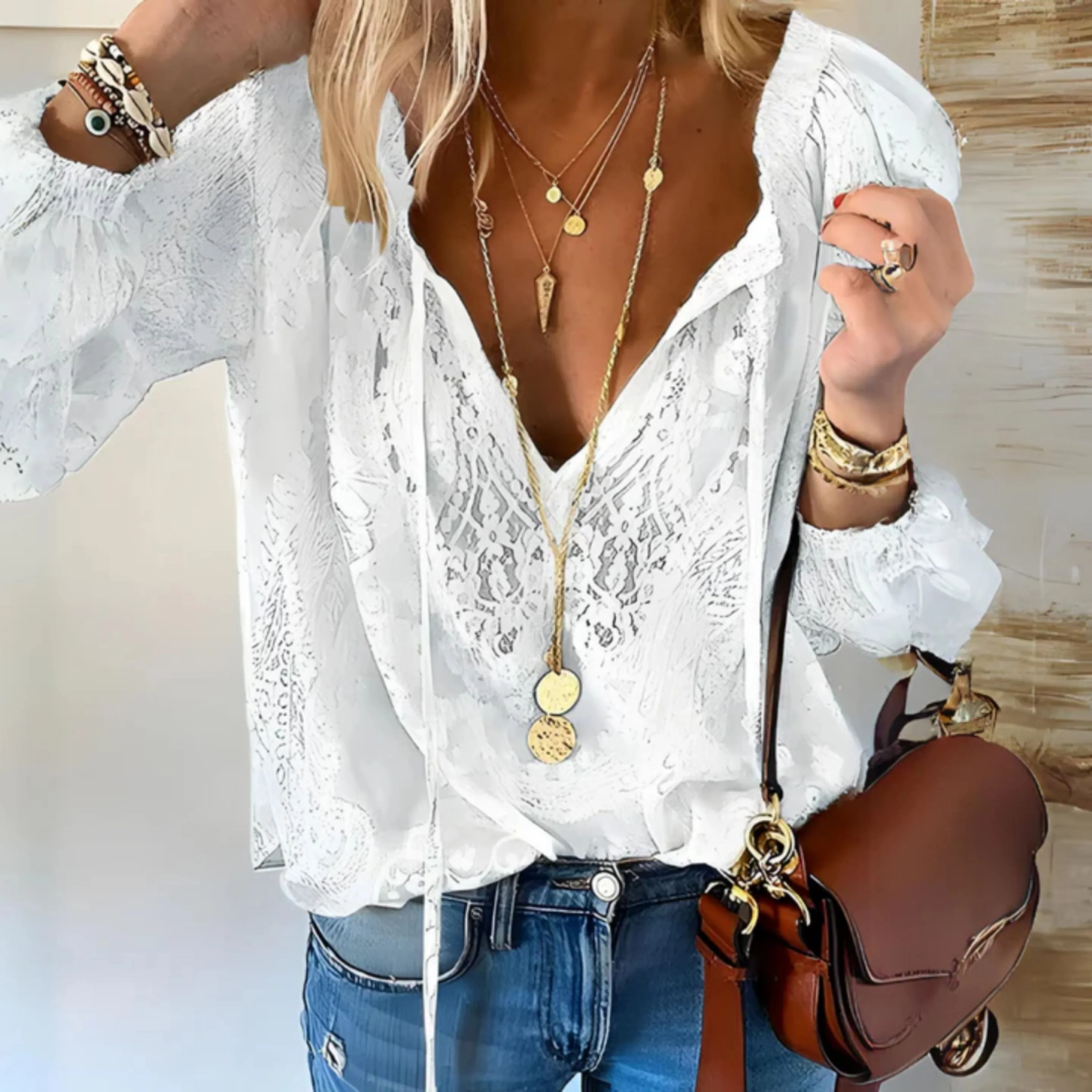 Femmes Blouse Vintage | Manches Longues - Image 3