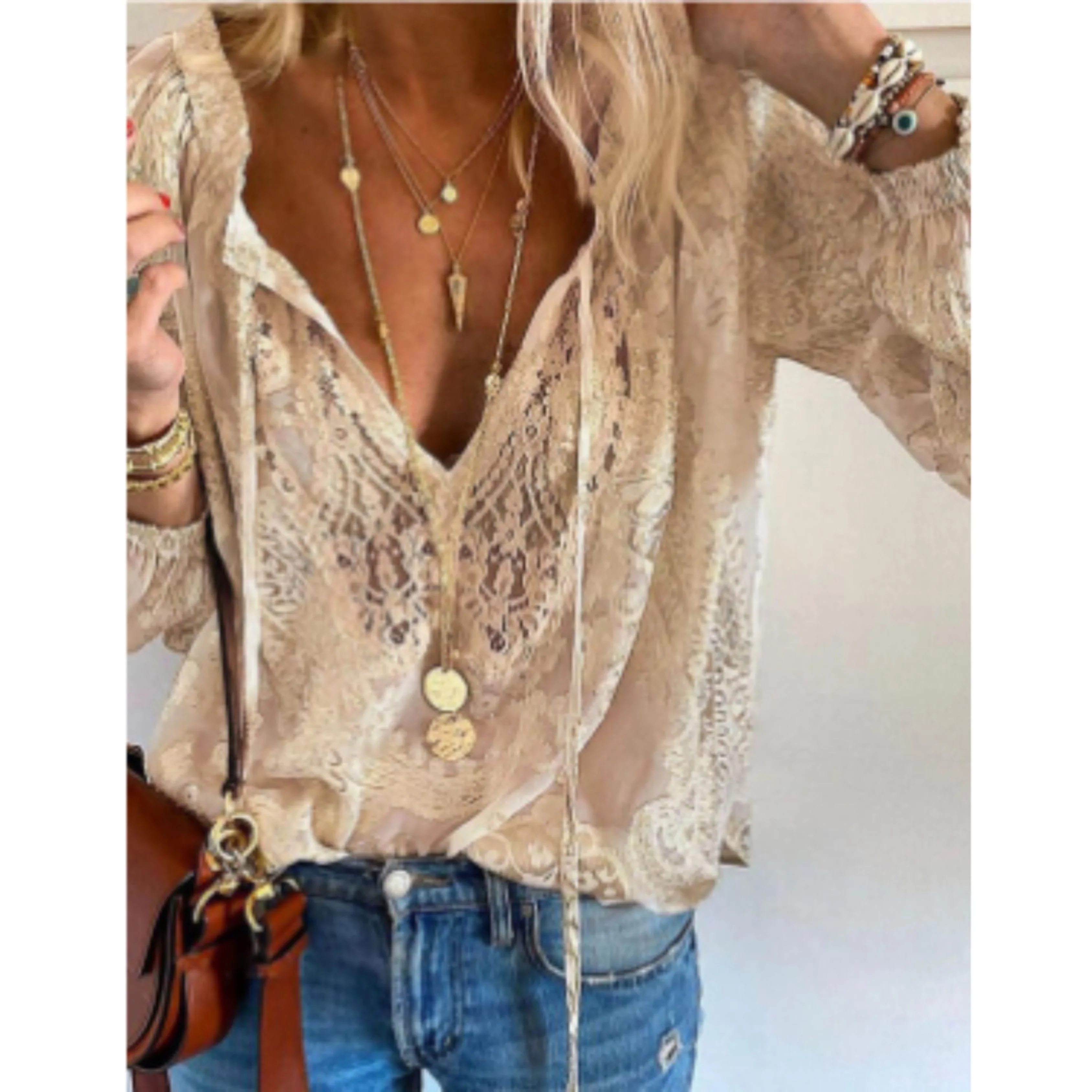 Femmes Blouse Vintage | Manches Longues - Image 4