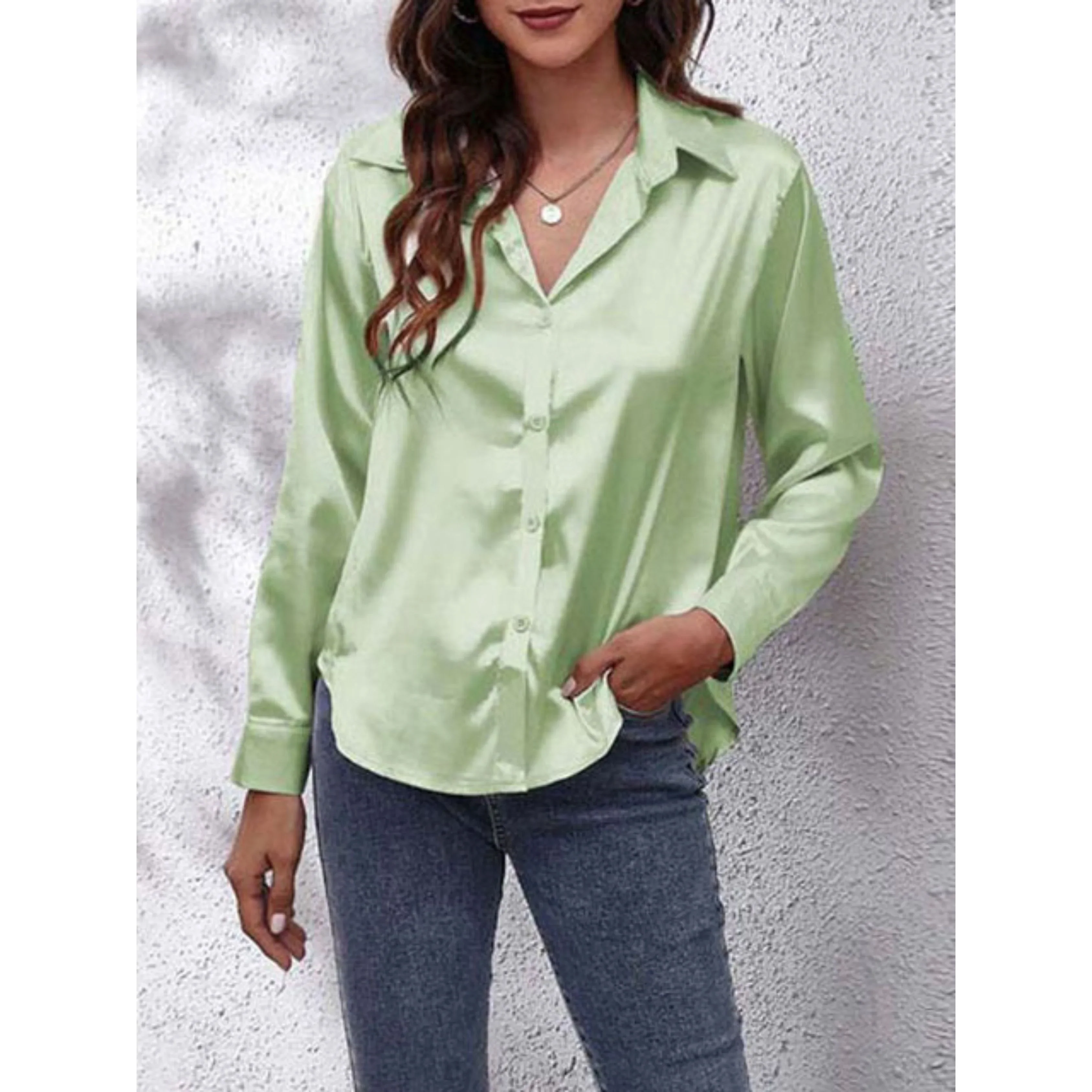 Femmes Chemise Manches Longues | Tissu Soie - Image 10
