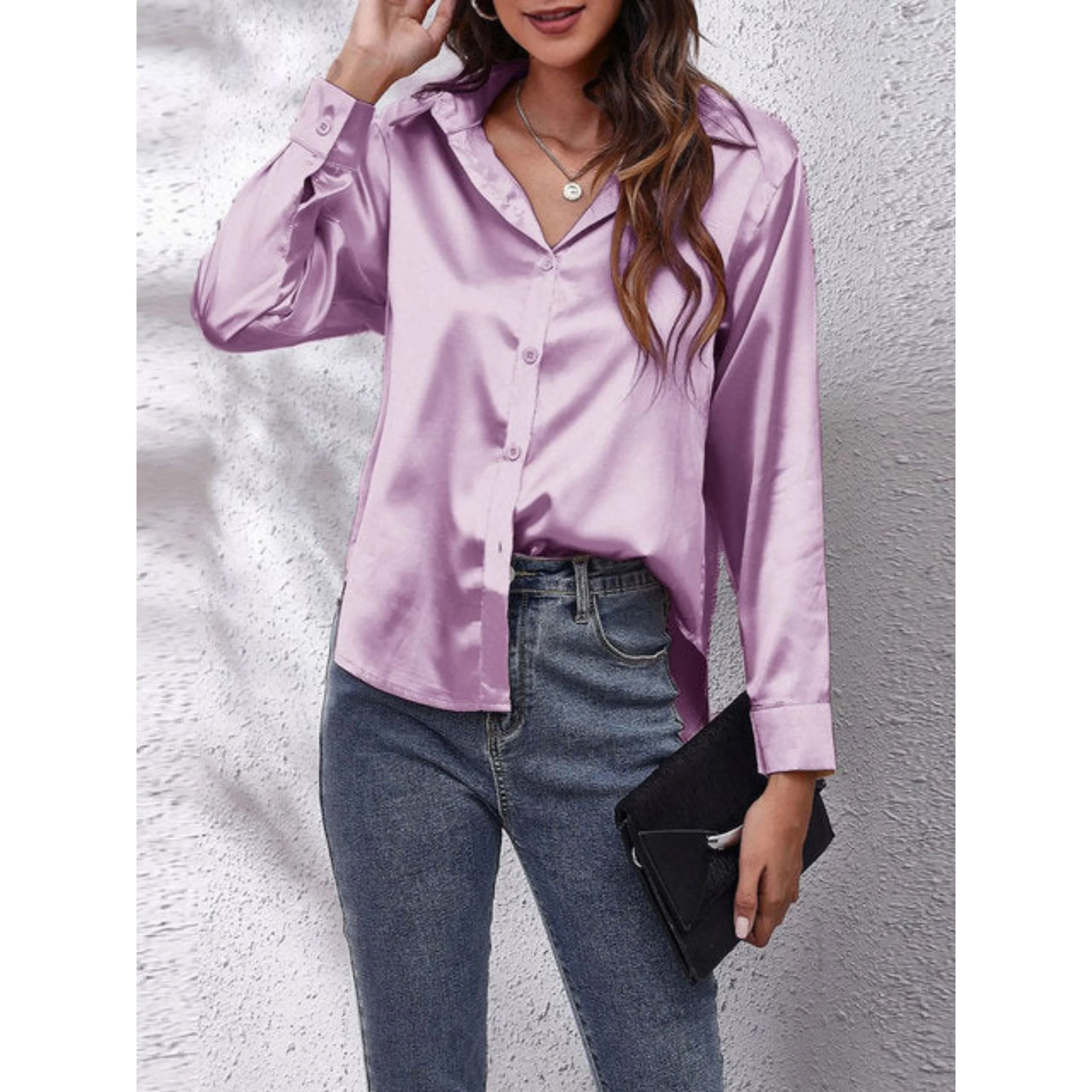 Femmes Chemise Manches Longues | Tissu Soie - Image 12