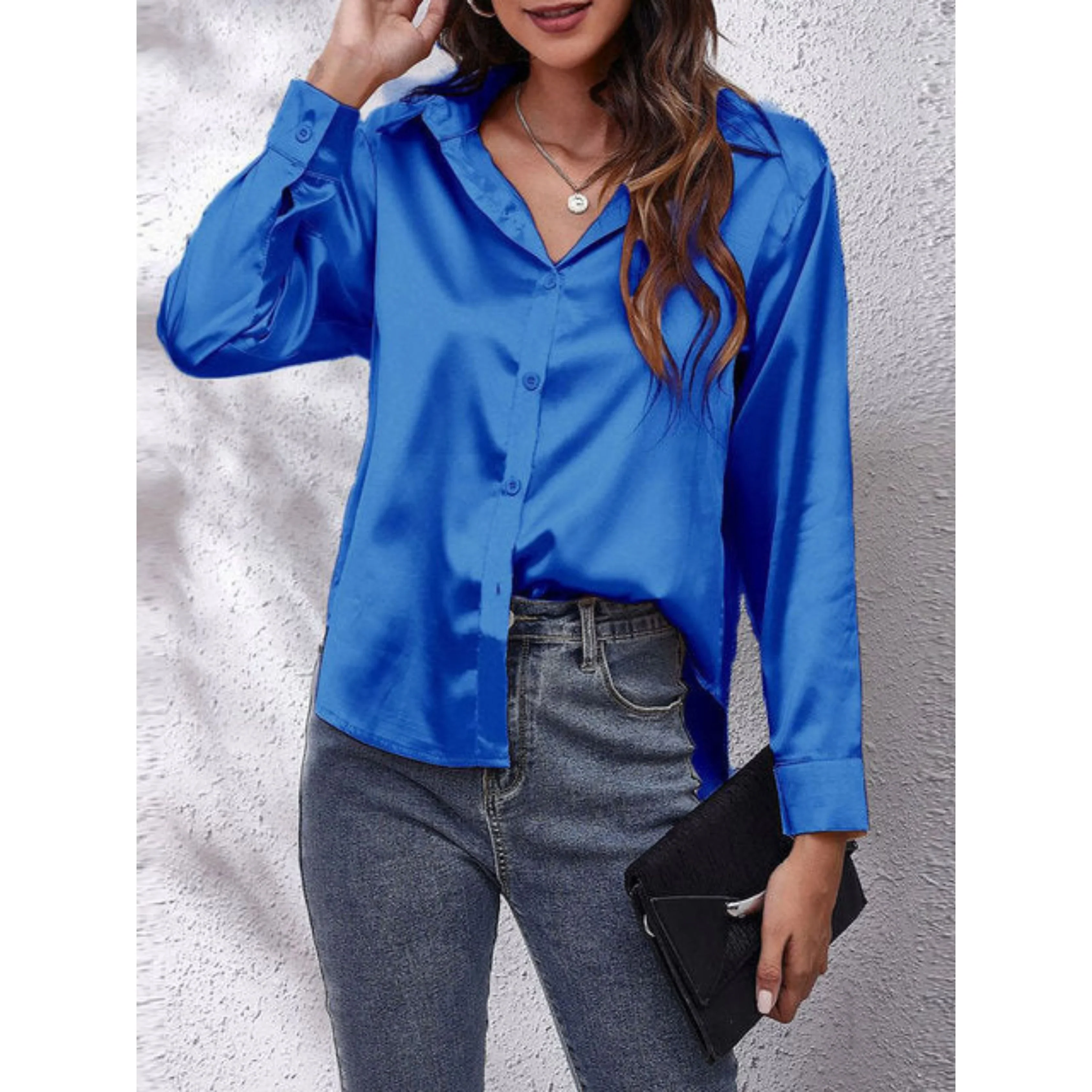 Femmes Chemise Manches Longues | Tissu Soie - Image 14