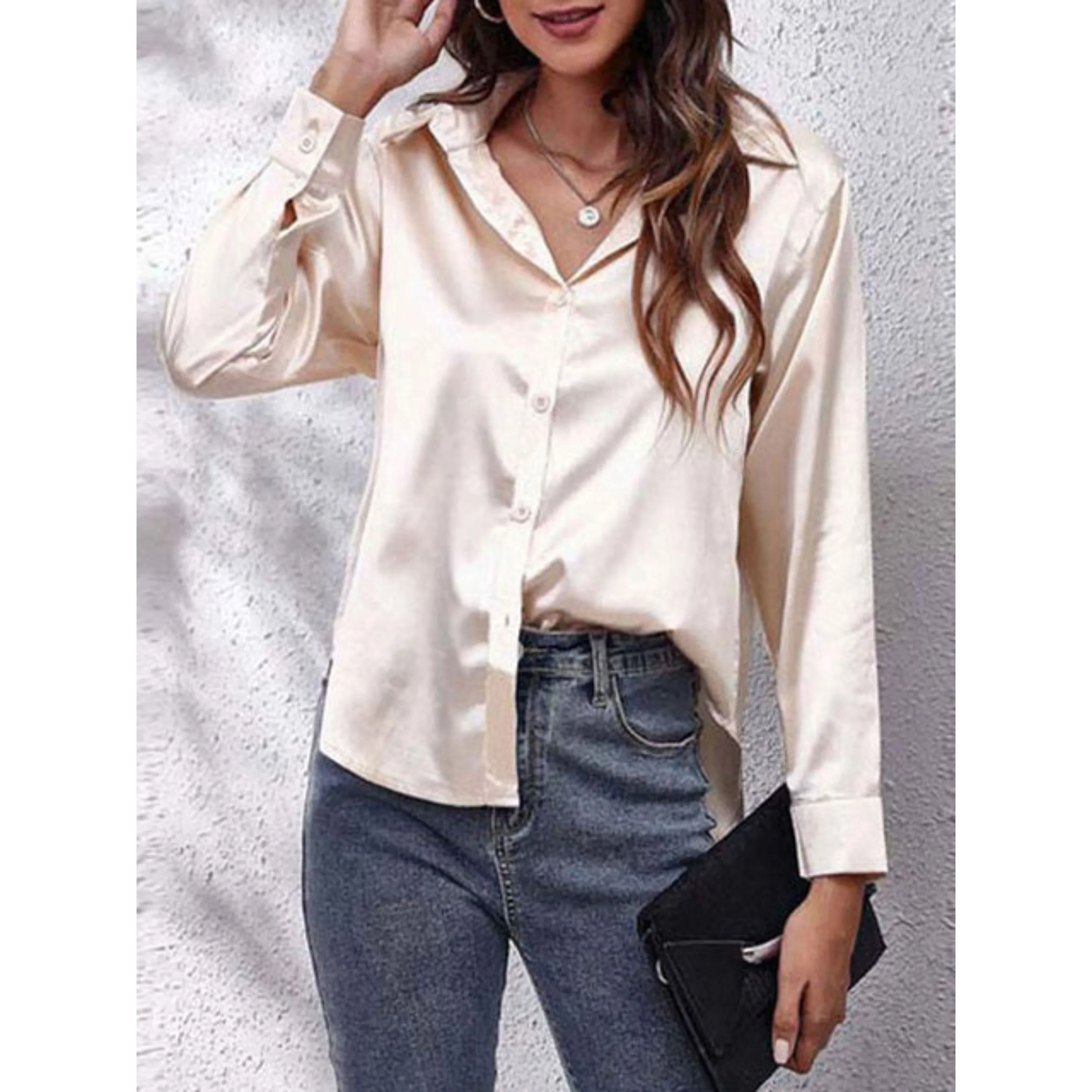 Femmes Chemise Manches Longues | Tissu Soie - Image 15