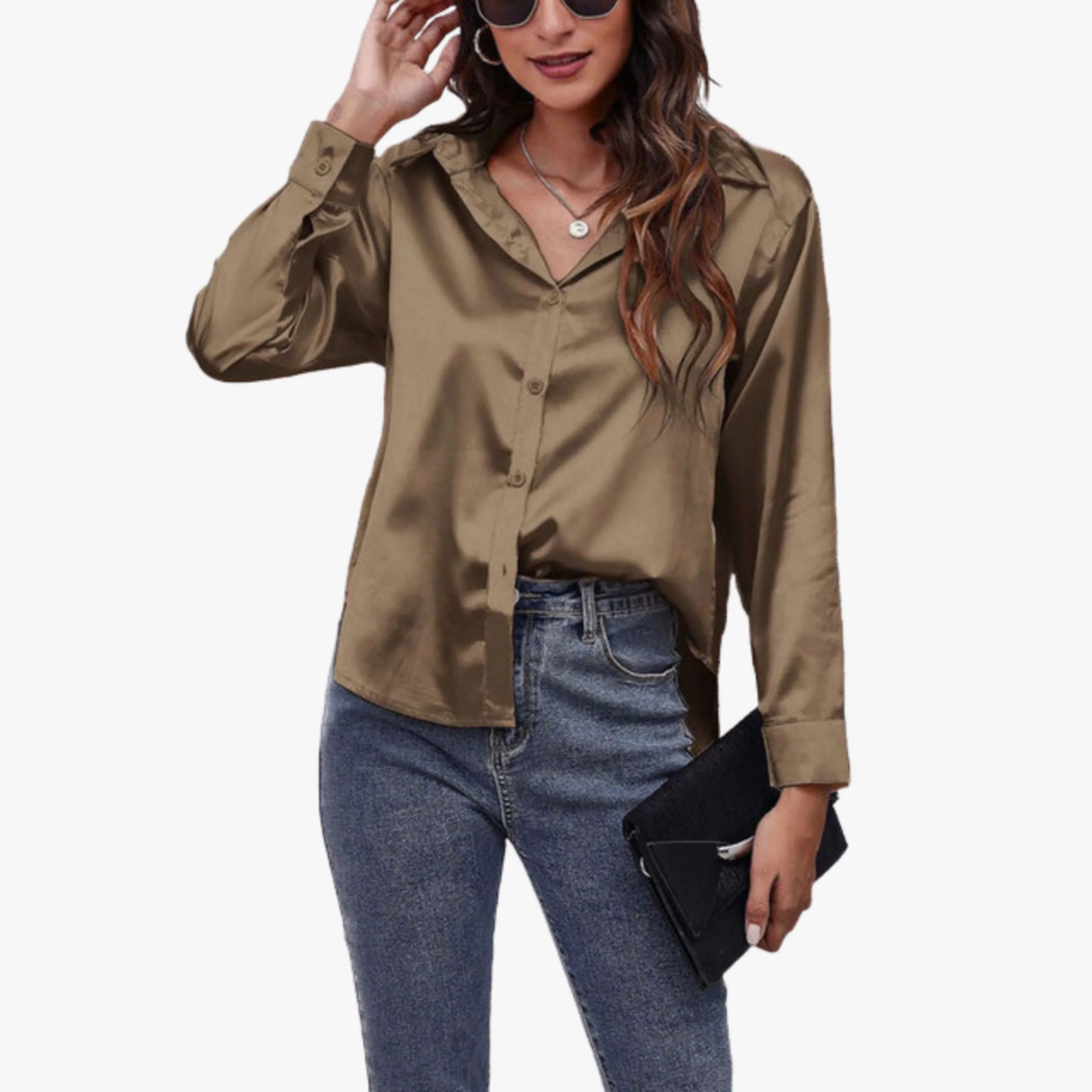 Femmes Chemise Manches Longues | Tissu Soie - Image 16