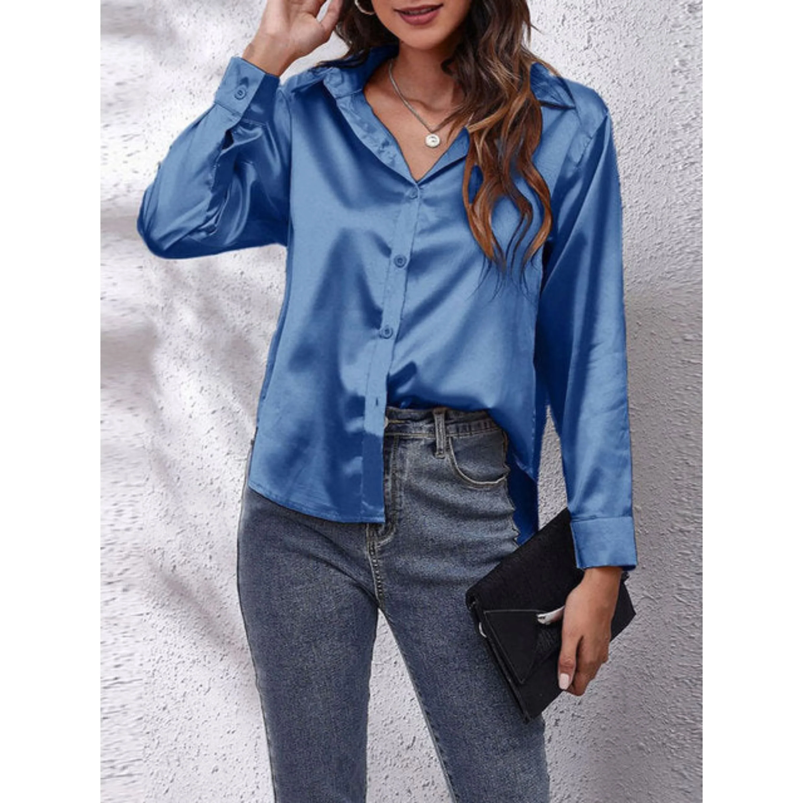 Femmes Chemise Manches Longues | Tissu Soie - Image 3