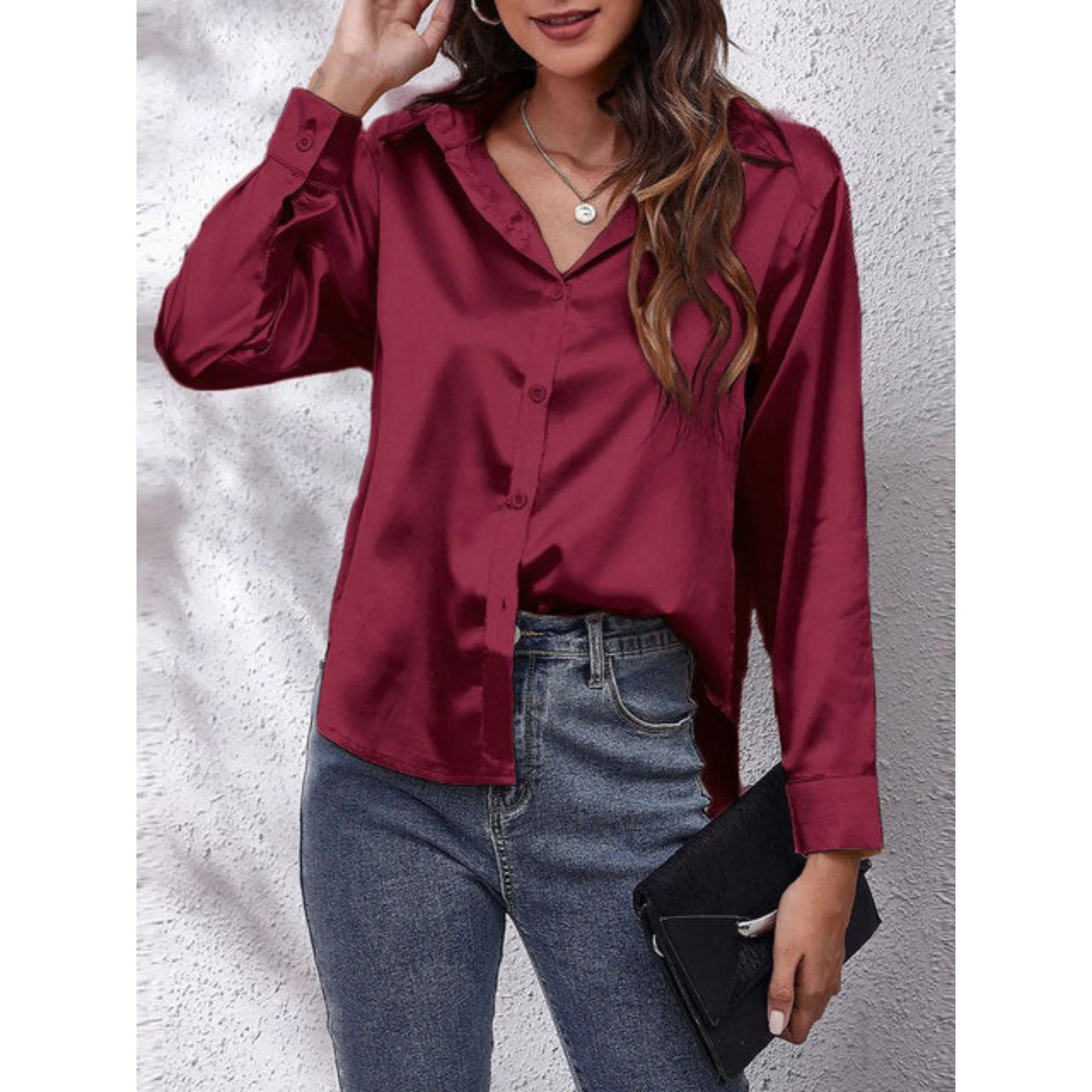 Femmes Chemise Manches Longues | Tissu Soie - Image 4
