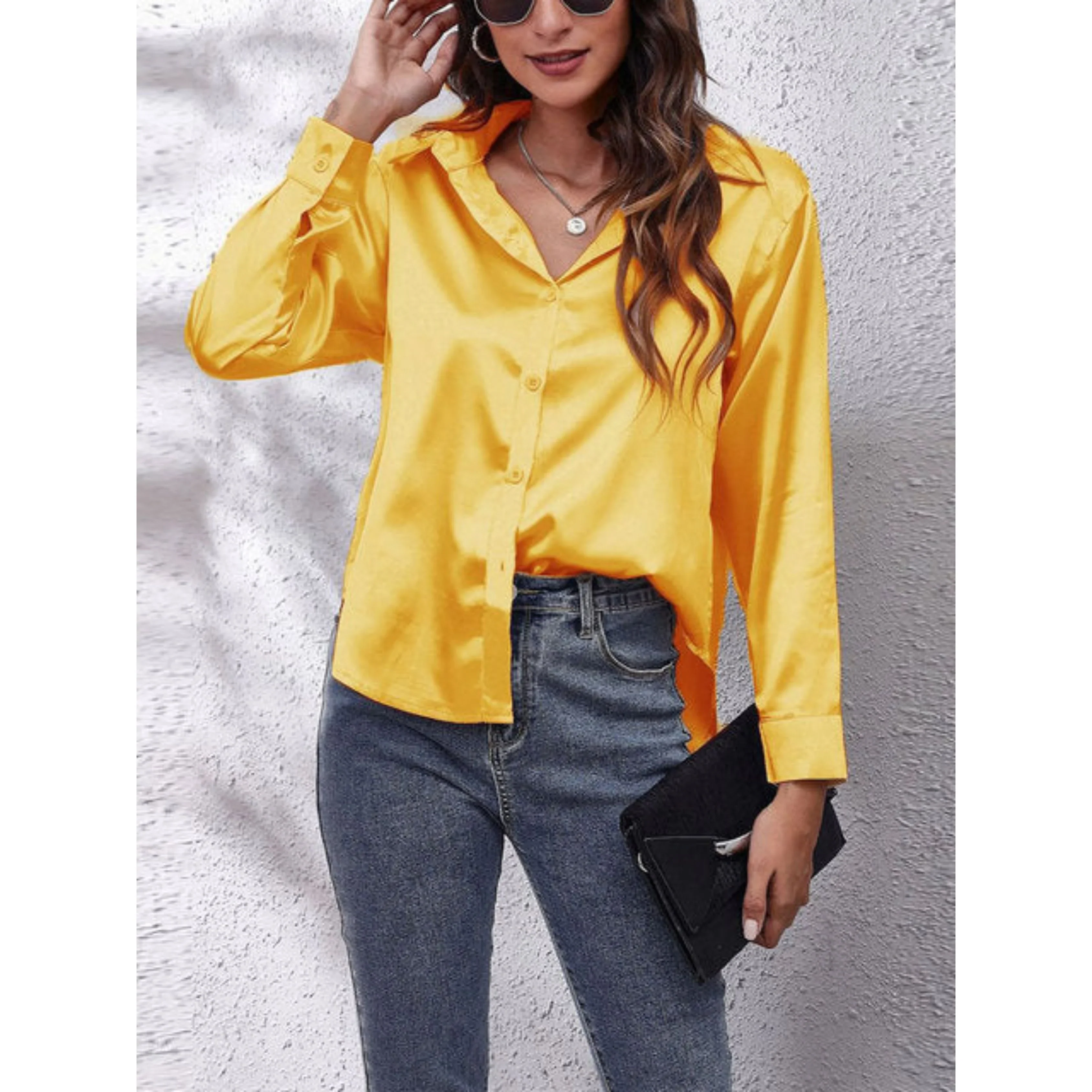 Femmes Chemise Manches Longues | Tissu Soie - Image 5