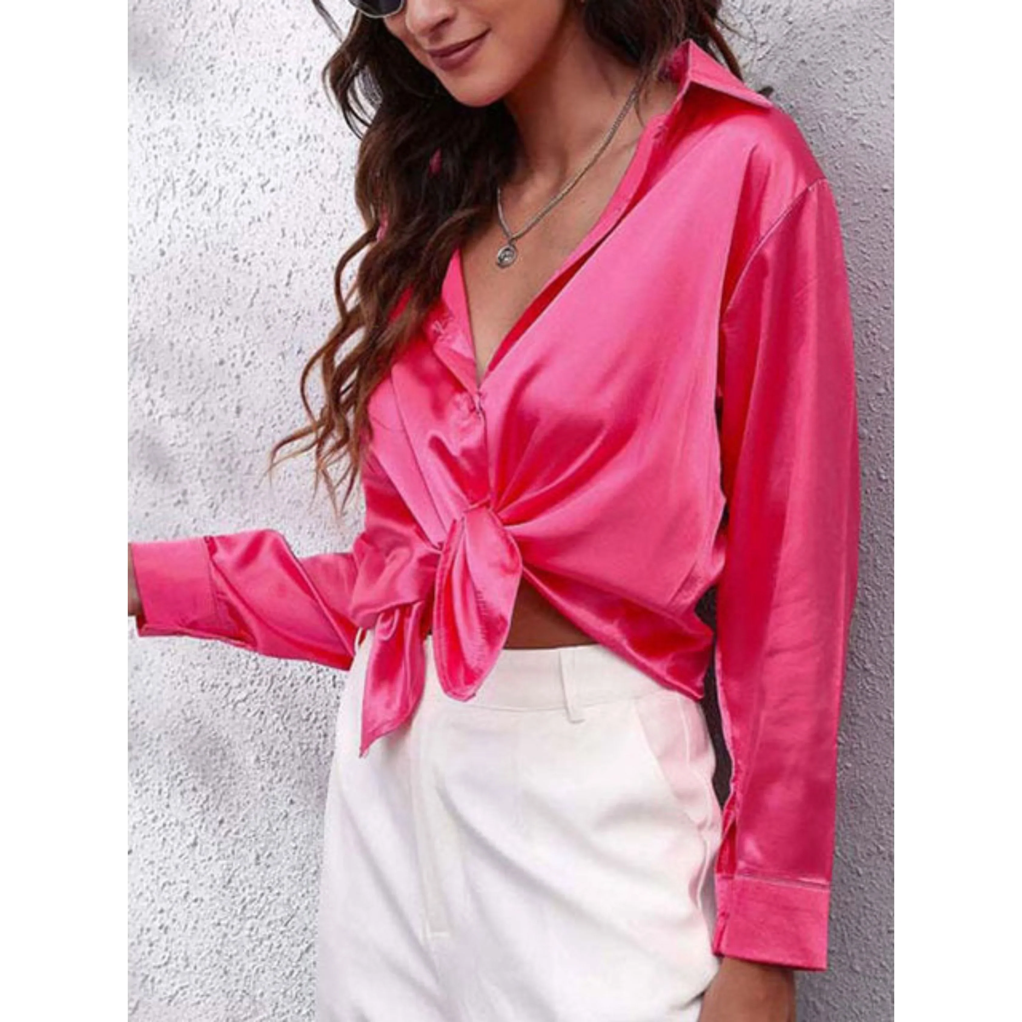 Femmes Chemise Manches Longues | Tissu Soie - Image 6