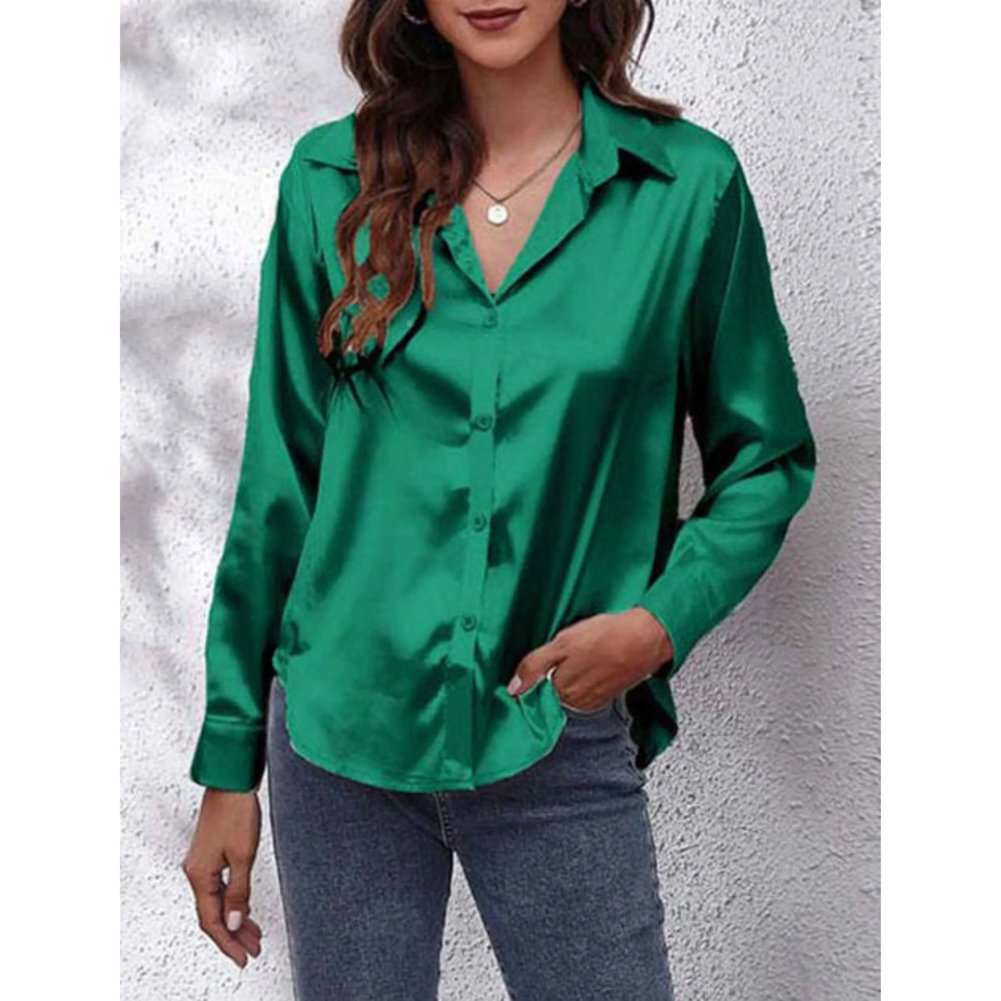 Femmes Chemise Manches Longues | Tissu Soie - Image 8