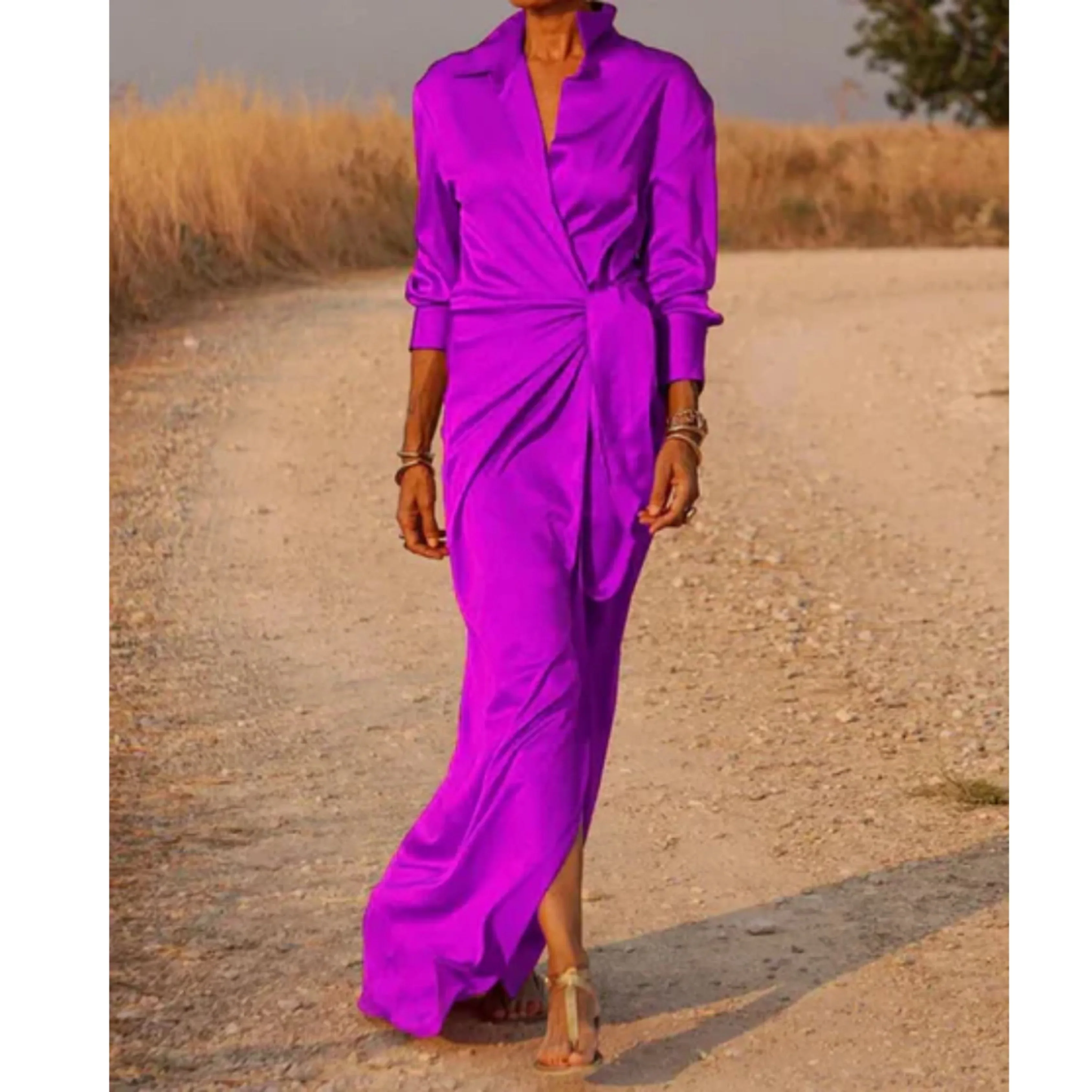 Femmes Robe Chemise Portefeuille | Maxi - Image 3