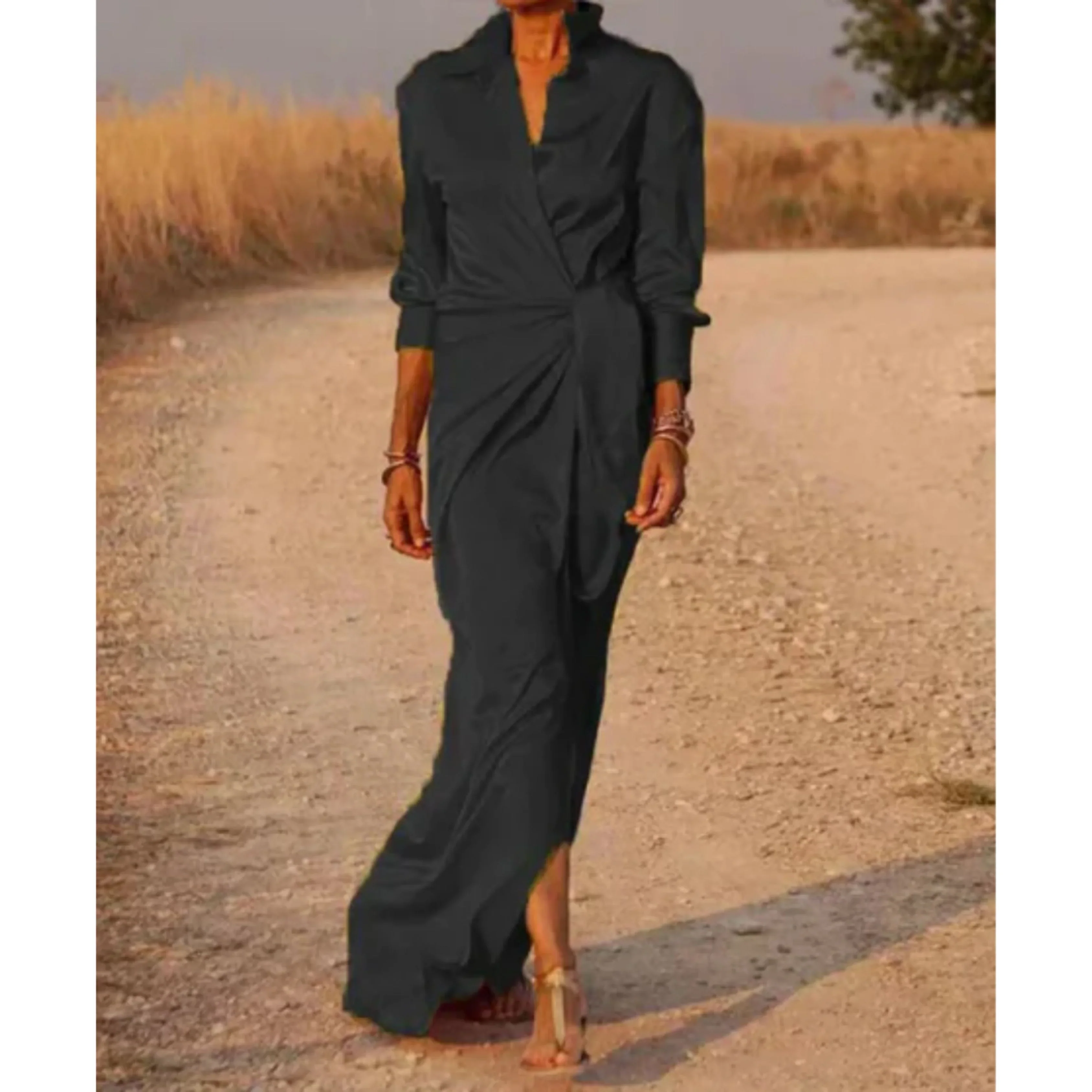 Femmes Robe Chemise Portefeuille | Maxi - Image 4