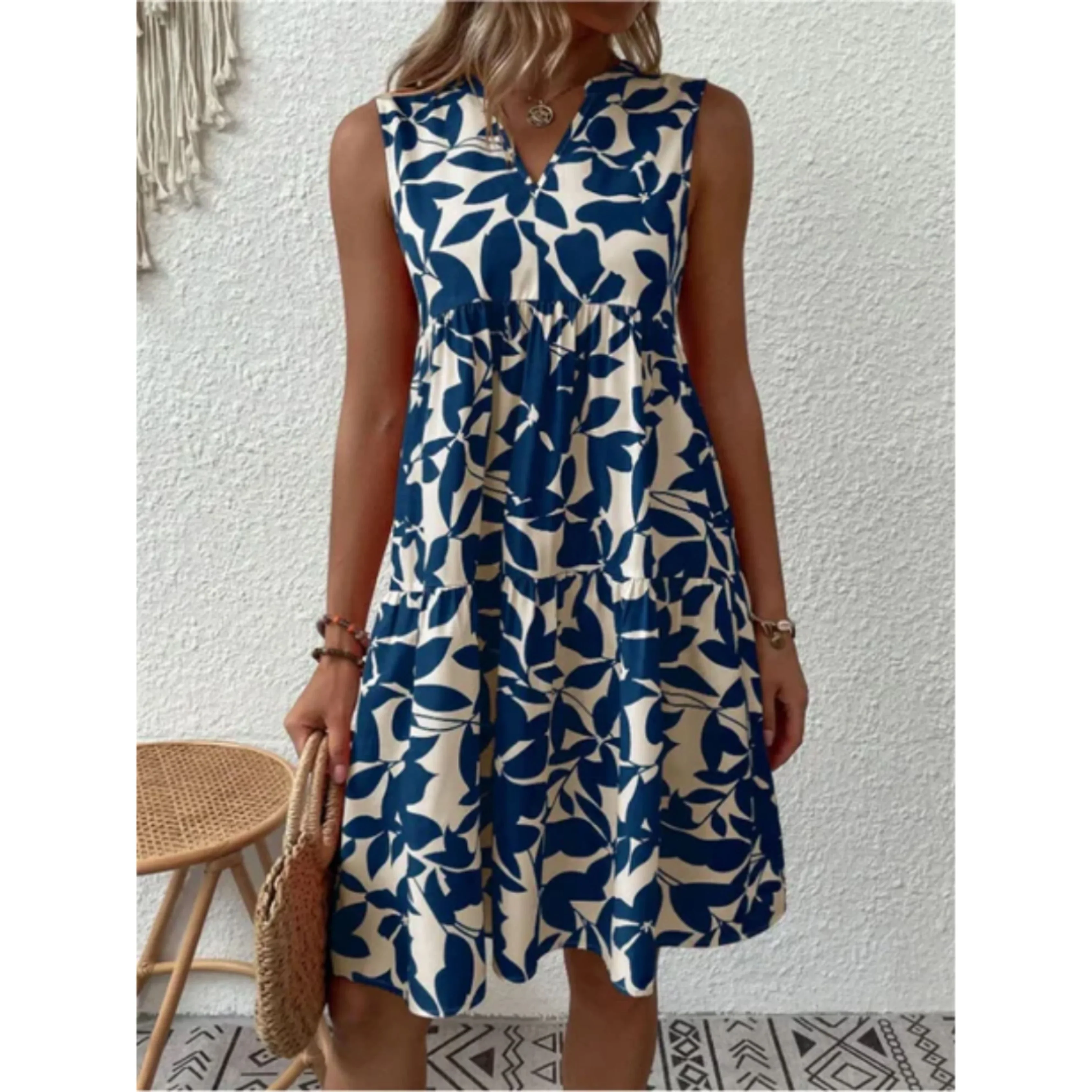 Femmes Robe Smock d'Été | Sans Manches Midi - Image 3