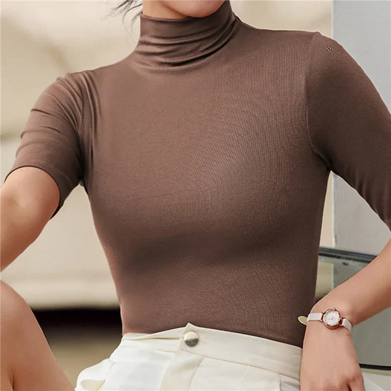 Fifi | Haut à col roulé pour femme | Manches Courtes - Image 4