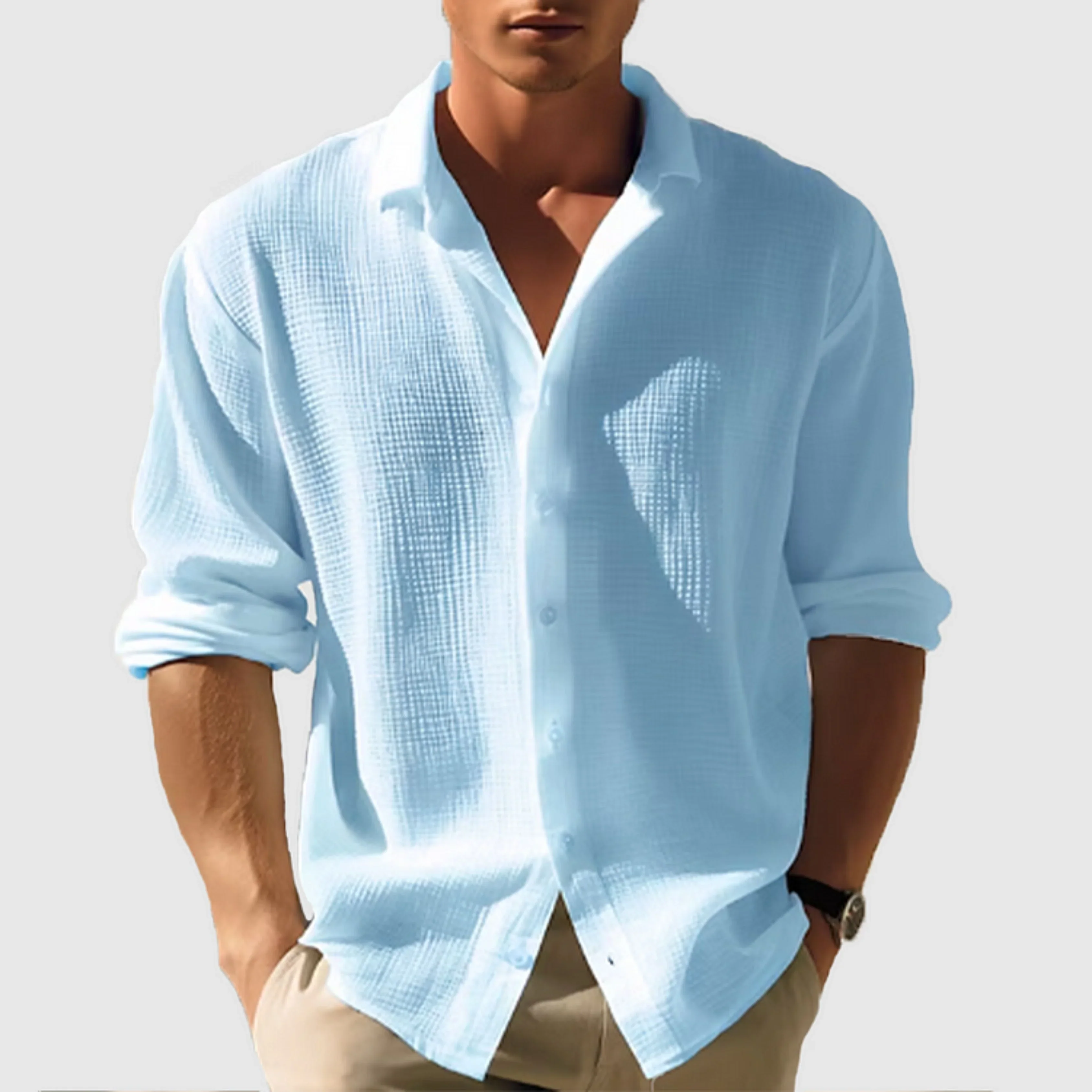 Hommes Chemise Button-Down | Manches Longues Unies - Image 7