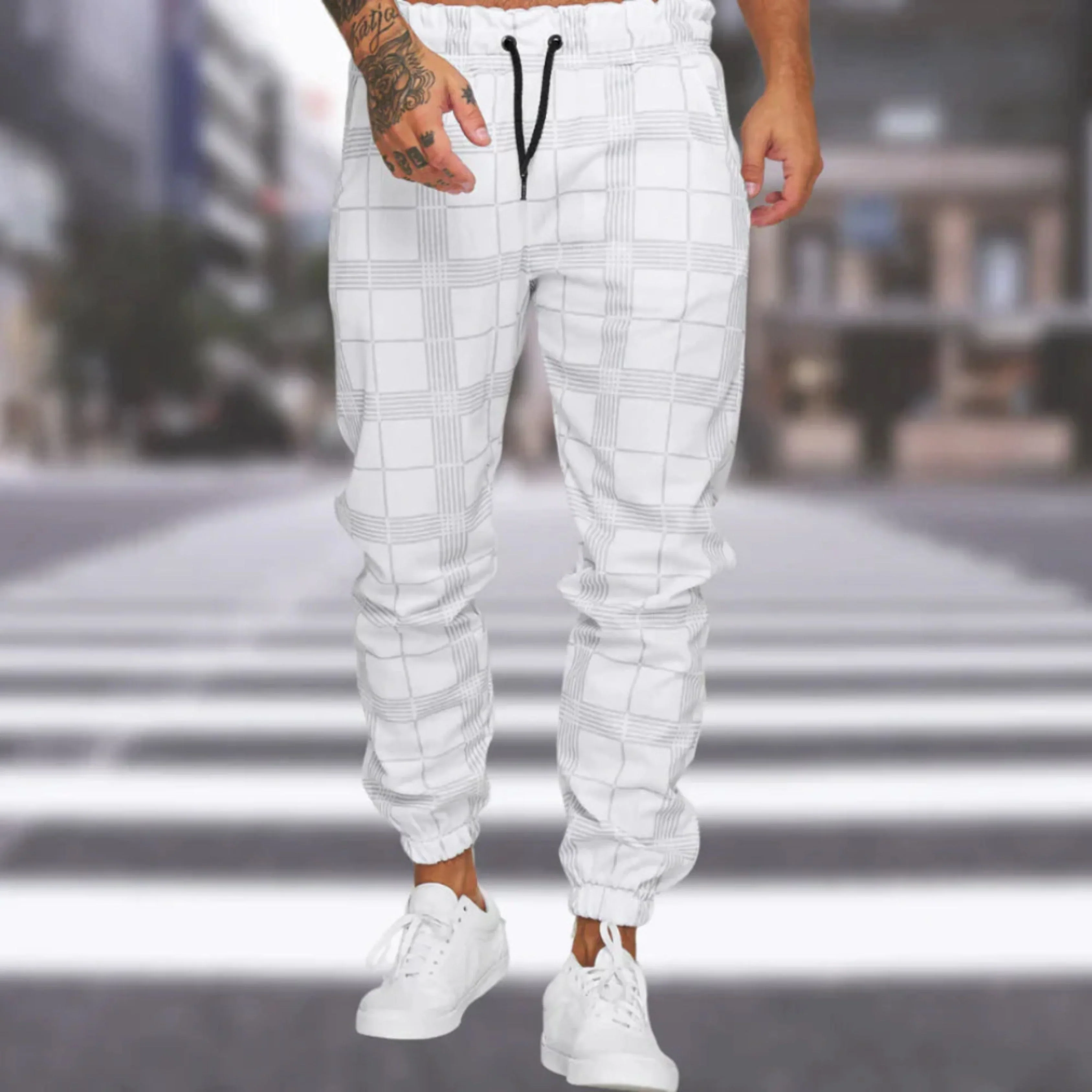 Hommes Pantalon Jogger | Motif Carreaux Marche
