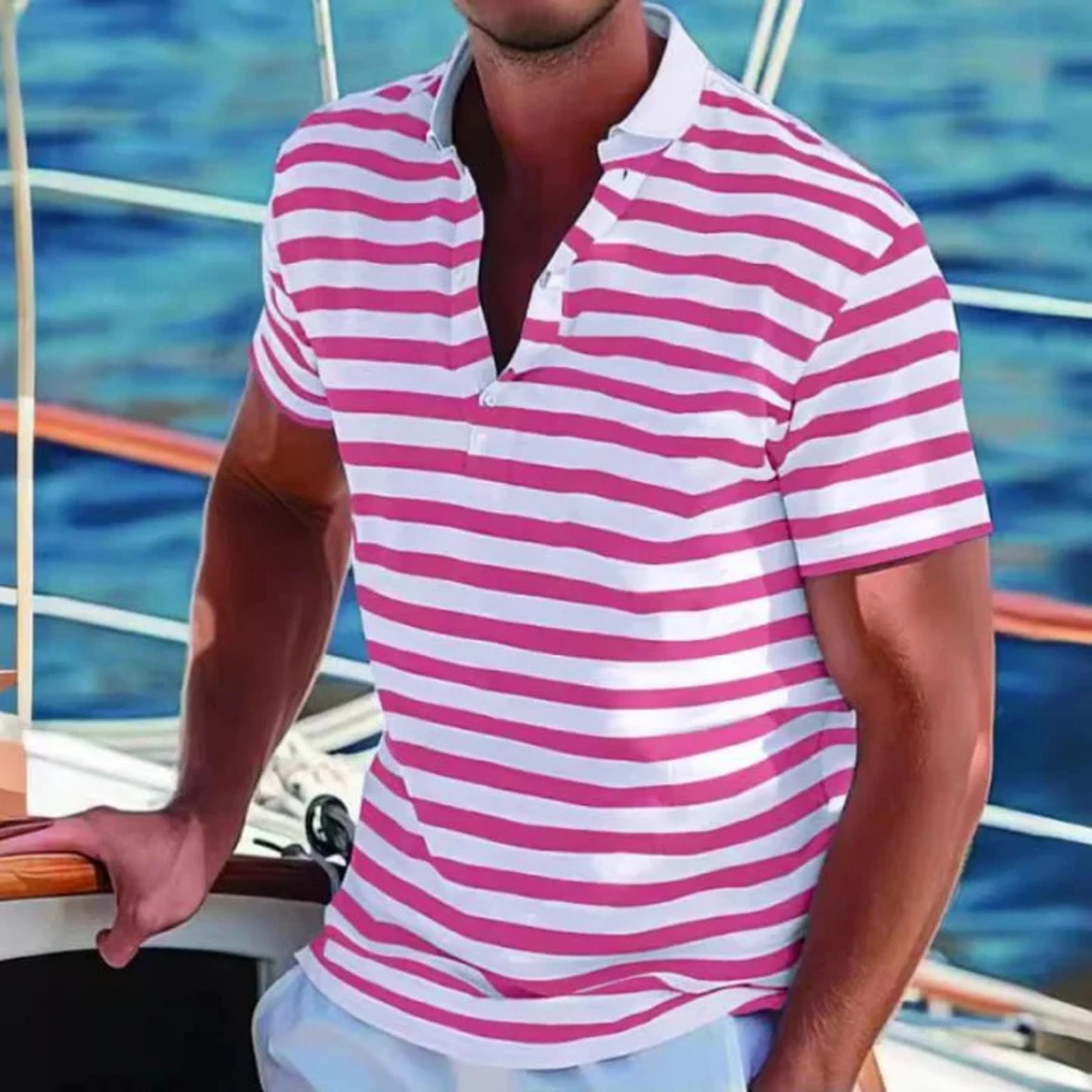Hommes Polo Rétro | À Rayures - Image 3