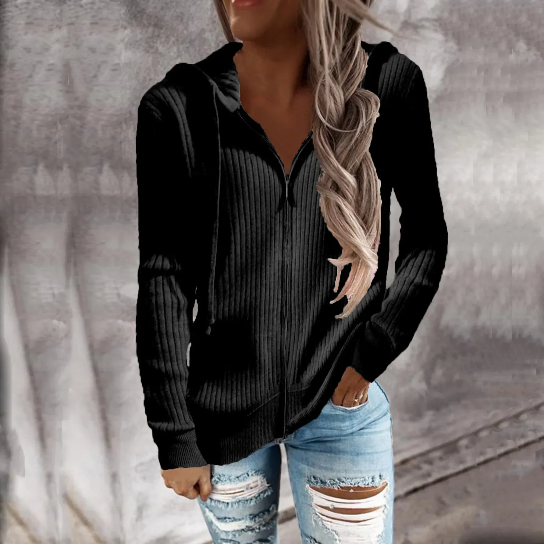 Ninon | Sweat d'hiver zippé pour femme | Capuche