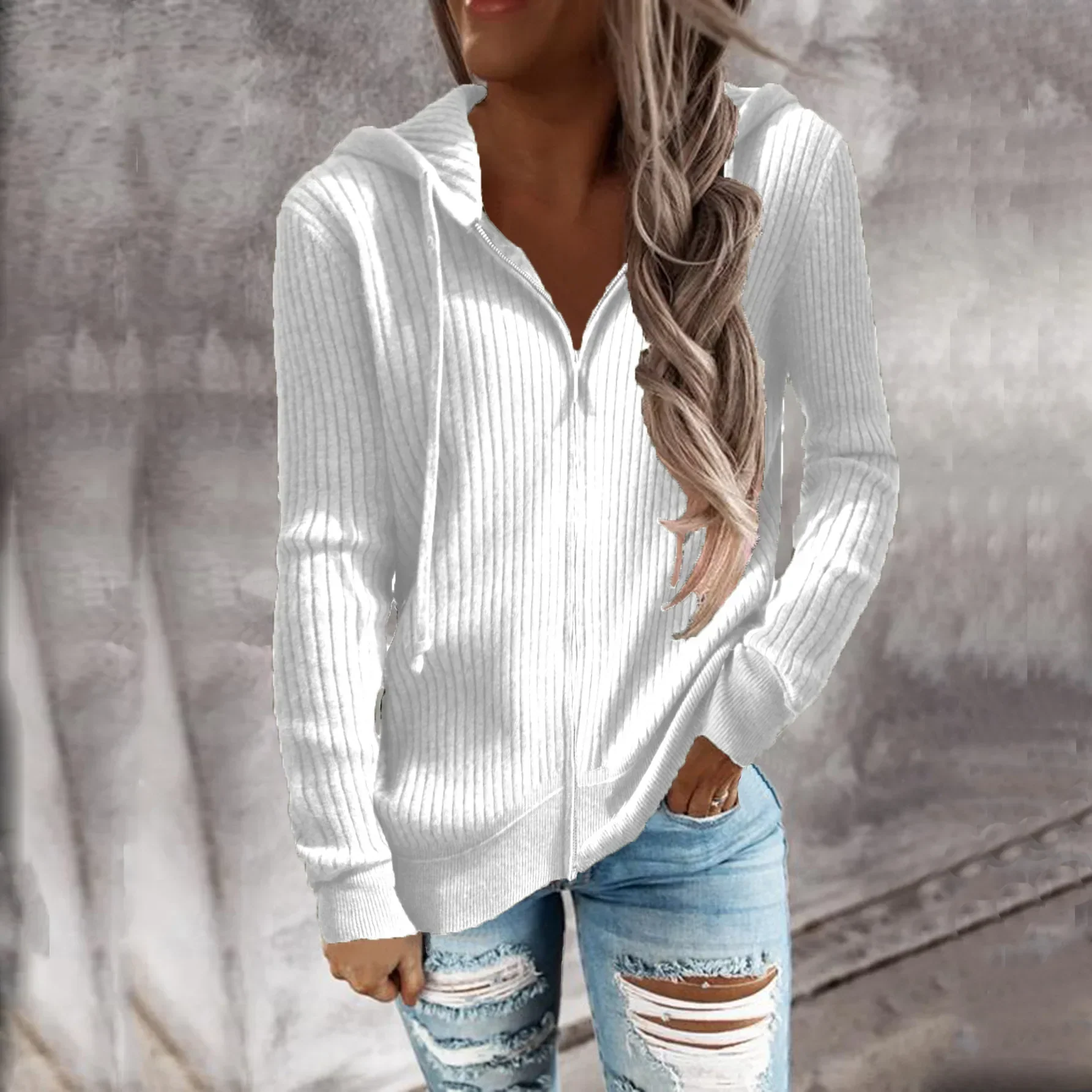 Ninon | Sweat d'hiver zippé pour femme | Capuche - Image 2