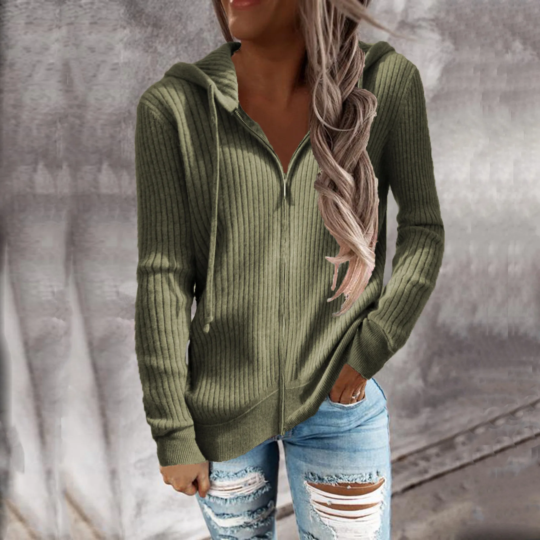 Ninon | Sweat d'hiver zippé pour femme | Capuche - Image 6