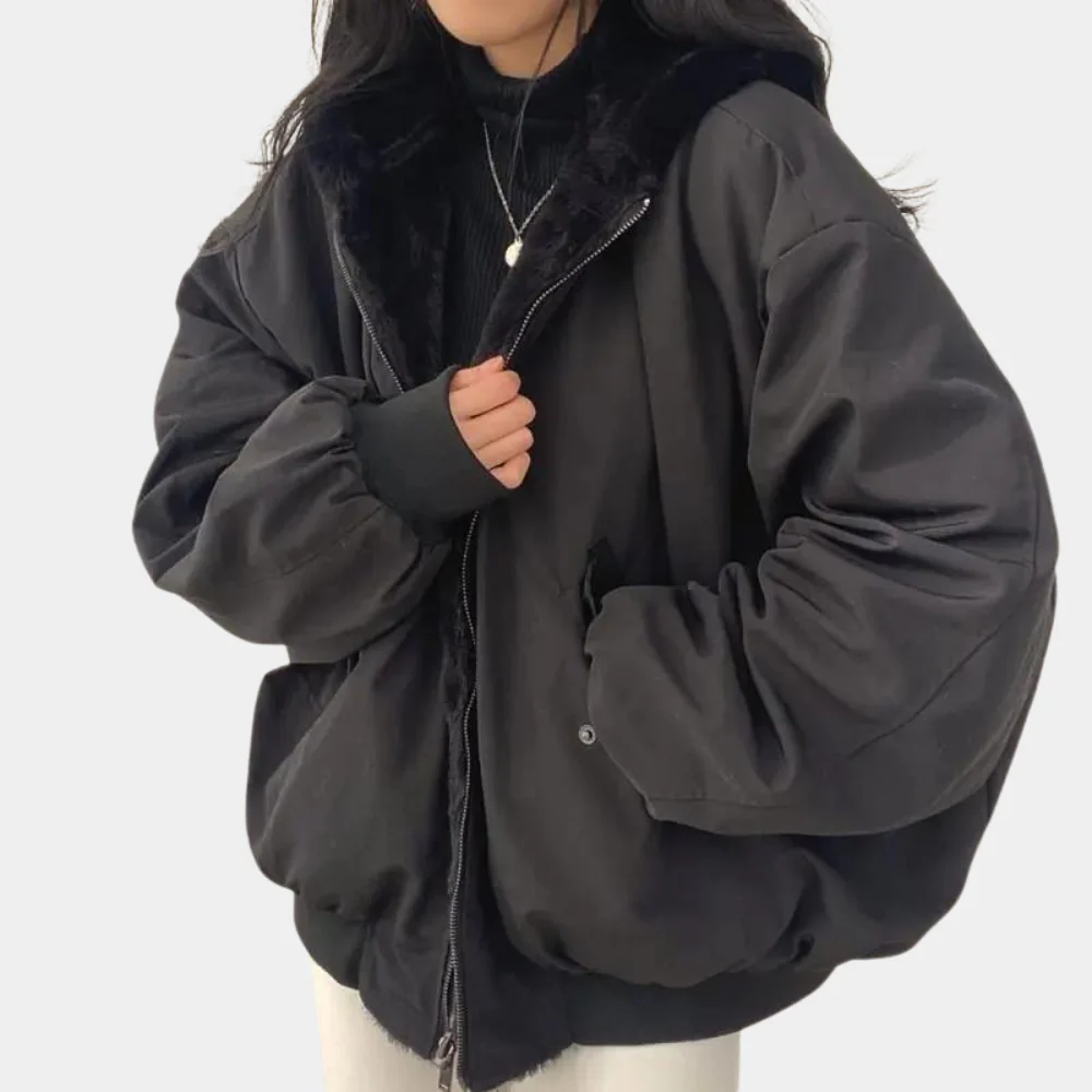 Olympe | Manteau d’hiver doublé avec capuche pour femmes - Image 2