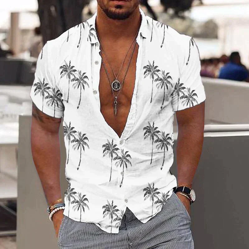 Palmo | Chemise pour Homme | Imprimé Palmier, D'Été & Décontractée - Image 3