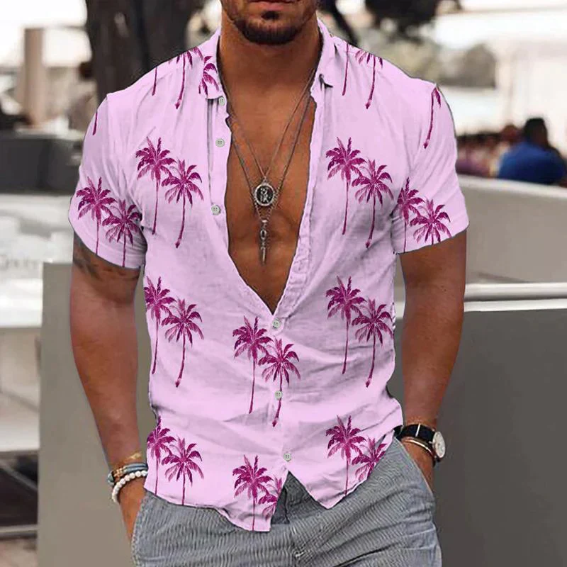 Palmo | Chemise pour Homme | Imprimé Palmier, D'Été & Décontractée - Image 4