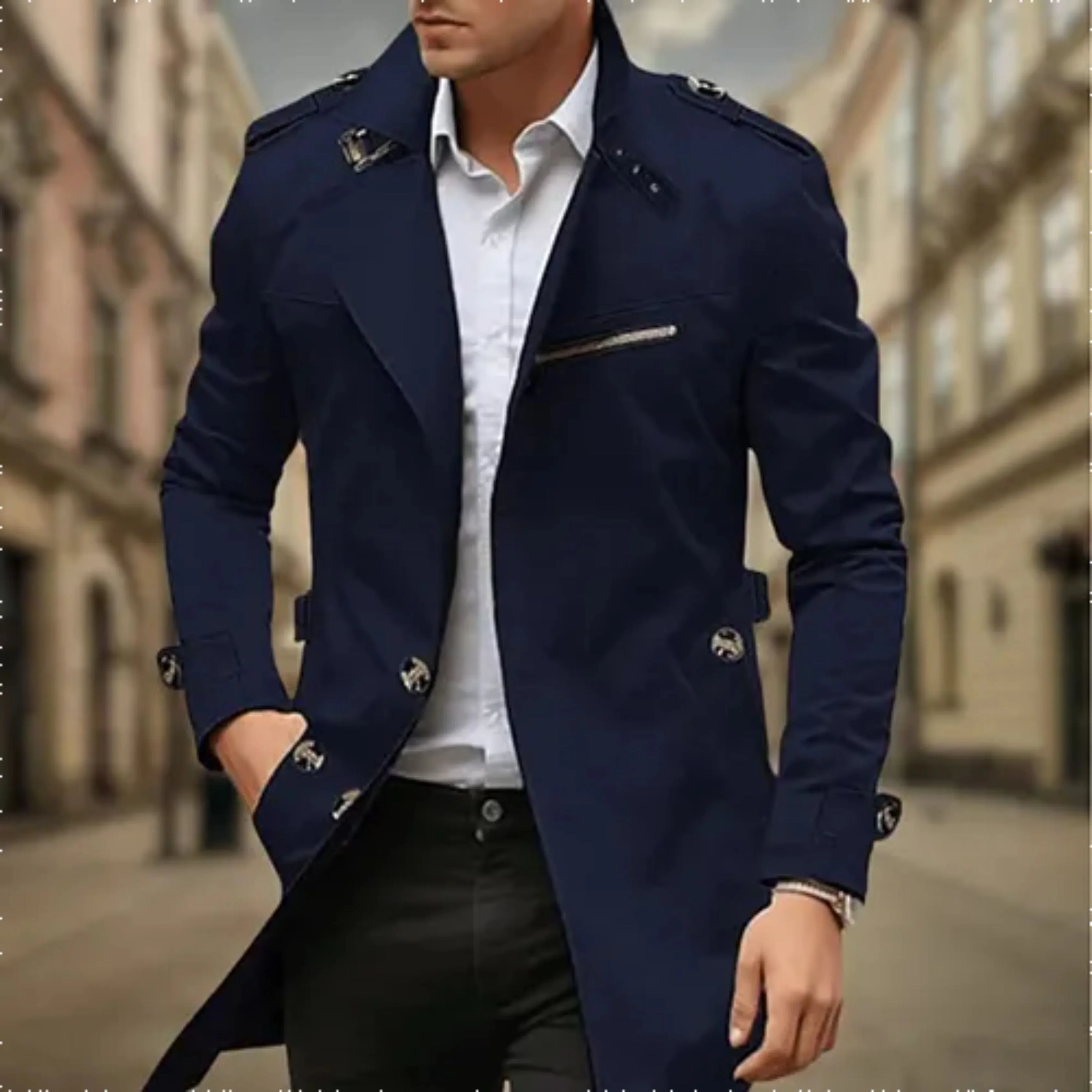 Hommes Trench-Coat Imperméable | Double Boutonnage - Image 4